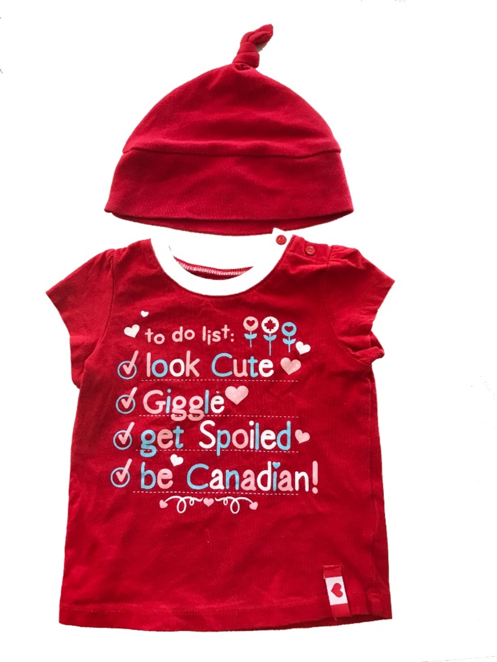 Please Mum Baby Top & Cap Set Size 3 - 6 Months